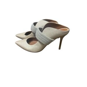 MALONE SOULIERS Woven Raffia High-Heel Mules Size 36/ US SZ 6 euc